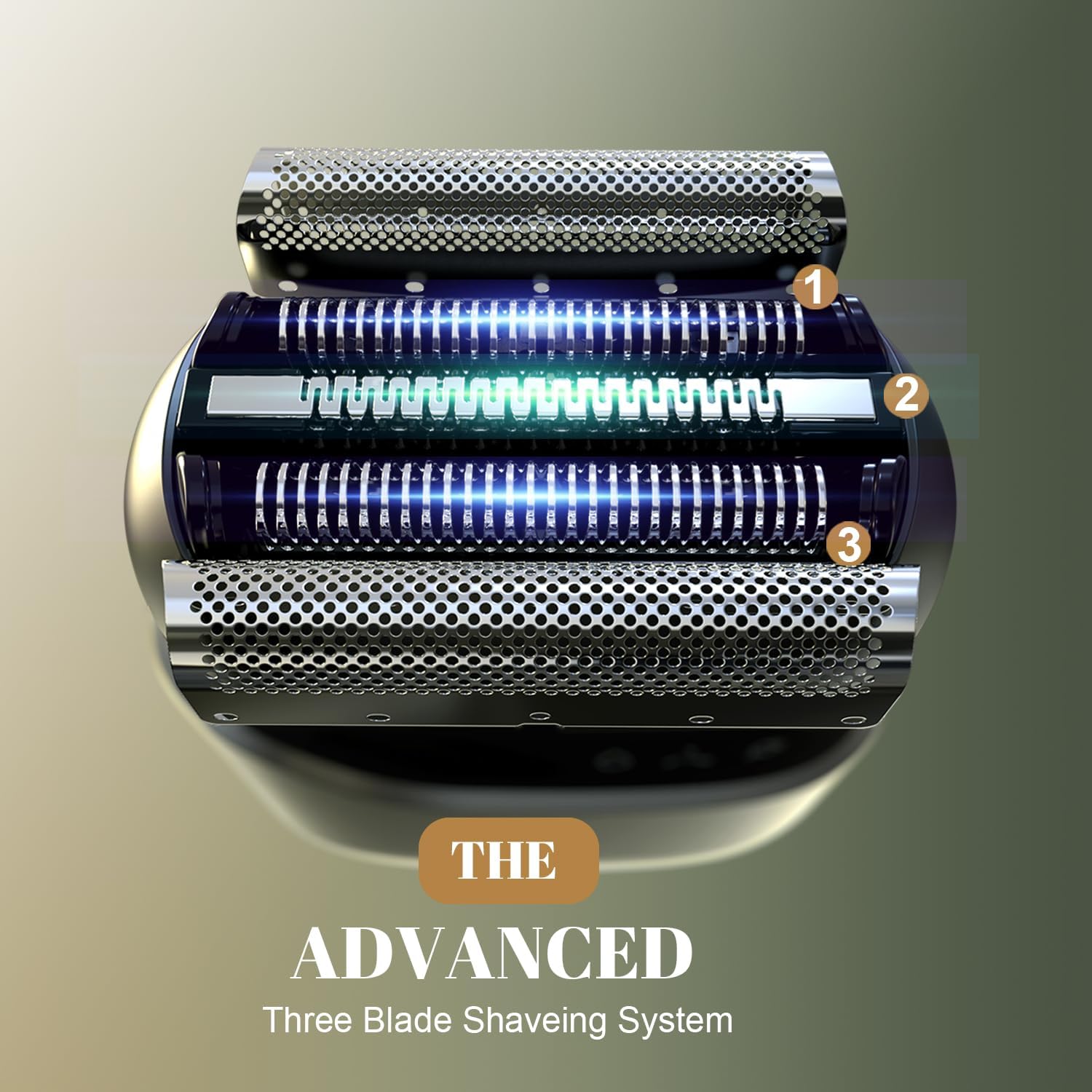 Tulzim Electric Foil Shaver for Men: Cordless Electric Razor for Face & Beard - 3 Floating Blades, 100-Min Runtime, USB-C Fast Charge, IPX7 Waterproof for Travel，Cool Black