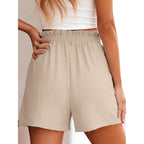 Shorts for Women Summer Casual Elastic High Waisted Wide Leg Cute Dressy Beach Shorts 2026 Vacation Beach Clothes