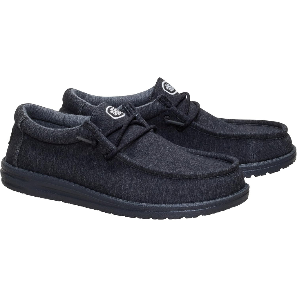 Heydude Men'S Wally Stretch Jersey Slip On Shoes | Lightweight Comfortable Travel Loafers With Elastic Laces