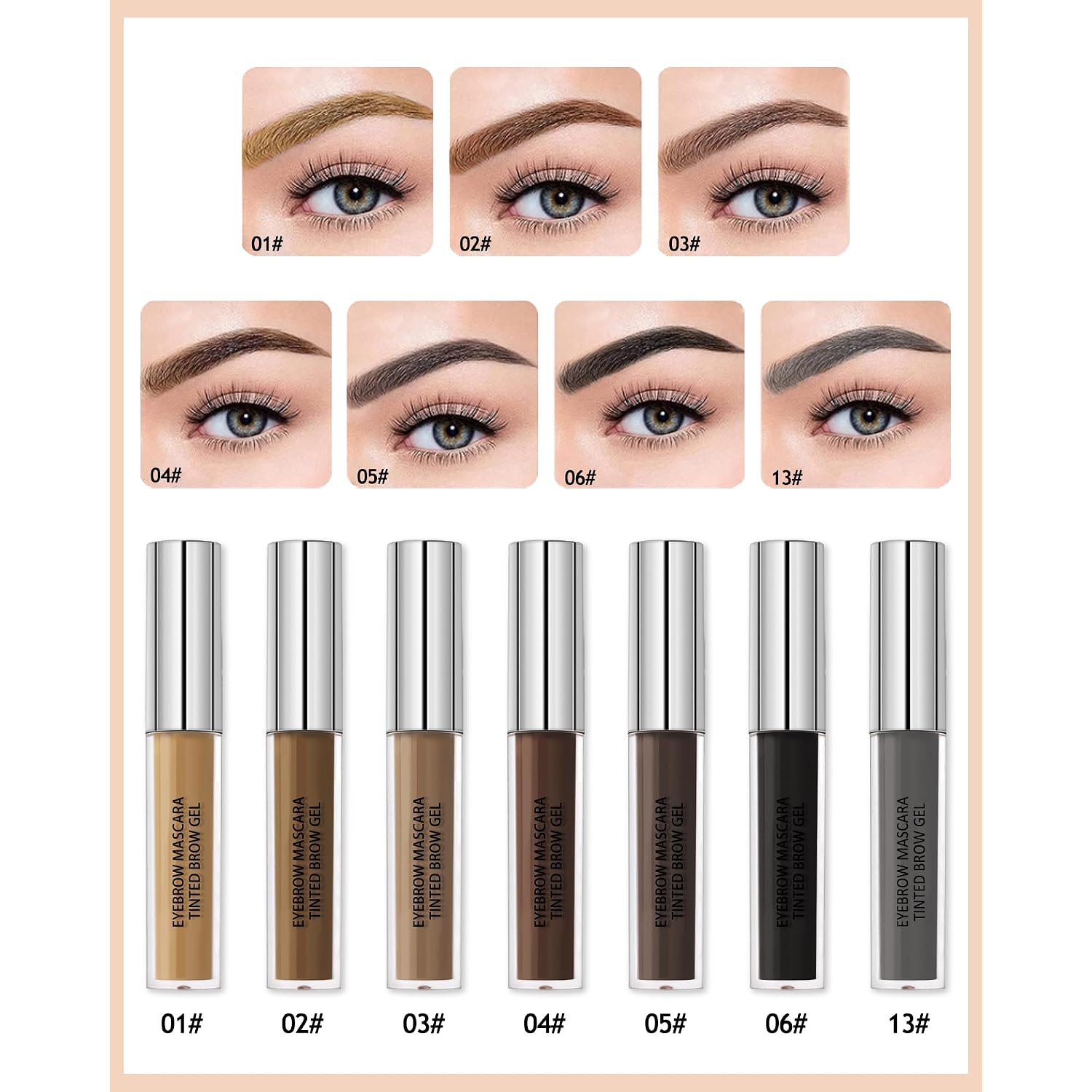 Waterproof Tinted Brow Gel- Long Lasting Smudgeproof Liquid Eyebrow Makeup, Eyebrow Mascara Tinted Brow Glue, Eye Brow Filler, Volumizing Enhance Brow Mascara,With Brow Razor,Gift For Women- 03Brown