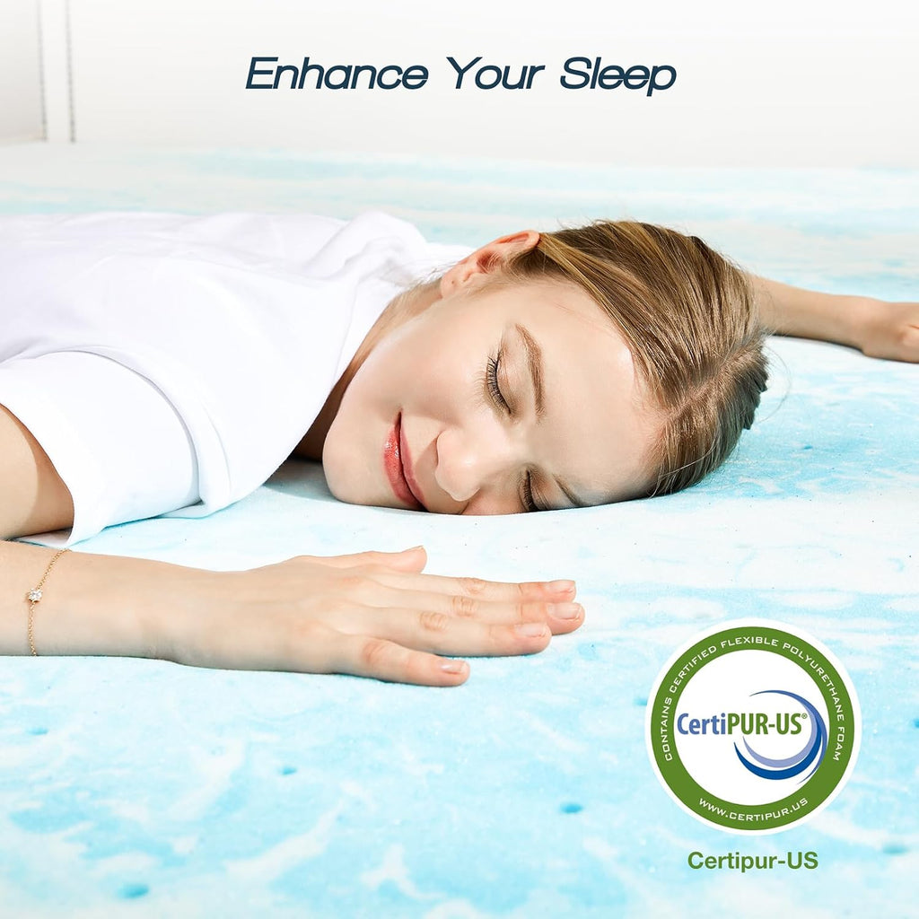 Sweetcrispy Memory Foam Mattress Topper Twin Xl, 3 Inch Thick Gel Infused Cooling Toppers Pad For Twin Xl Size Bed, Sleeper Sofa, Rv, Camper, Certipur Us Certified, Ventilated And Breathable