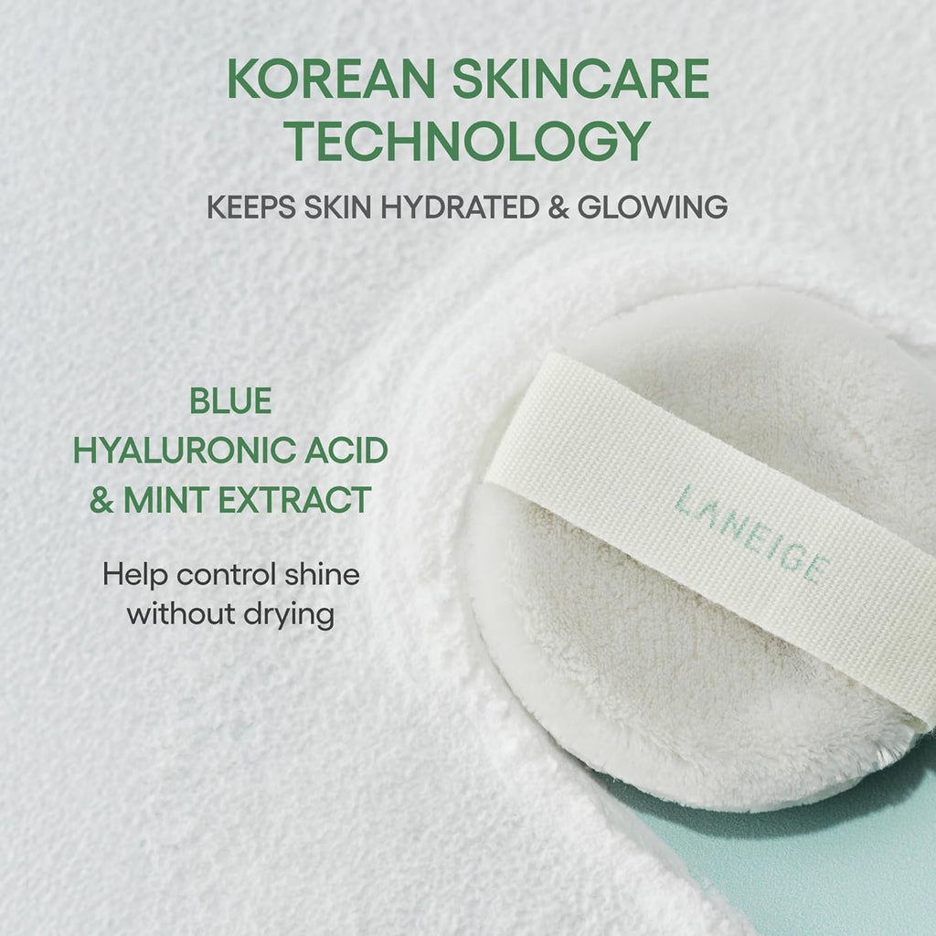 LANEIGE Neo Blurring Powder: Korean Shine Control Compact with Pore Blurring, Smoothing Finish & Travel-Friendly, No Spill Packaging