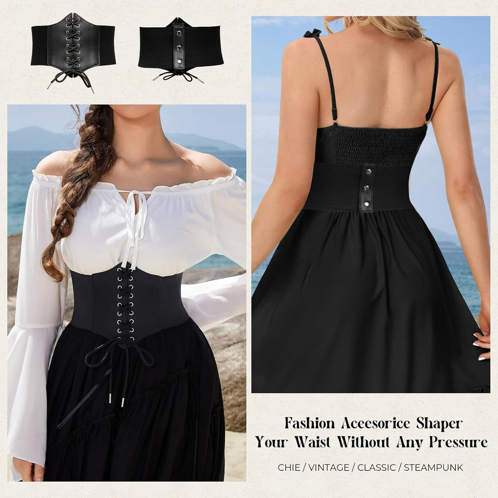 GRACE KARIN Lace-up Cinch Belt Tied Corset Elastic Waist Belt