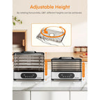 Fohere Food Dehydrator, 5 Bpa-Free Tray Dehydrators For Food And Jerky, Fruit, Herbs, Meat, Dog Treats, 48H Timer And 95-158°F Temperature Control, 400W Dehydrator Machine, 11.42" Stackable Trays