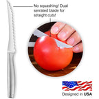 Omesata Tomato Knife, Tomato Slicing Knives Serrated Blade from High Carbon Stainless Steel for Smooth Cutting Tomatoes, Vegetables and Fruits