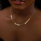 Elemtansy Mothers Day Custom Name Necklace for Women, Multiple Name Personalized 18K Gold Plated Handmade Family Necklace, Customized Jewelry Birthday Gift for Mom