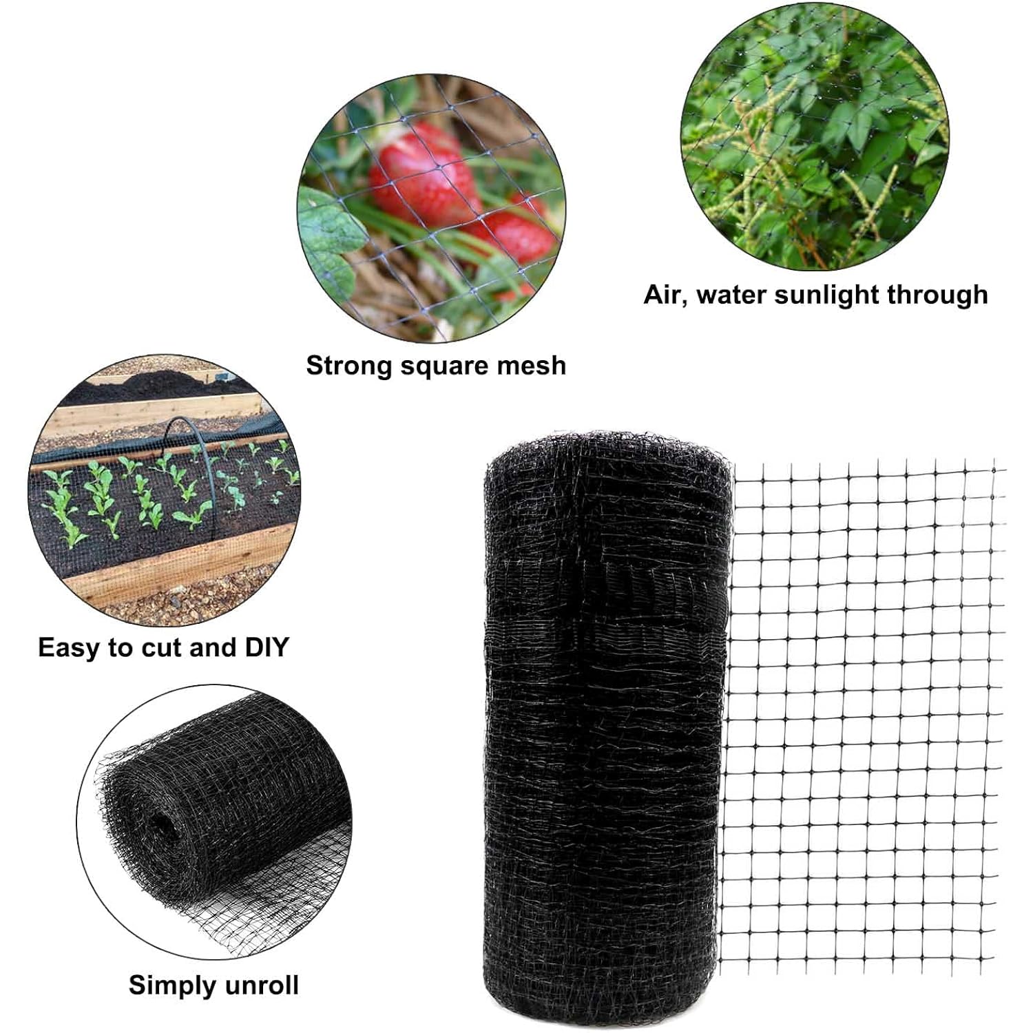 Bird Netting, 7.5 X 100 Ft Heavy Garden Netting Deer Netting For Protect Fruit Trees, Plants And Vegetables Against Birds, Deer, Squirrels And Other Animals