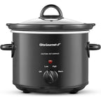Elite Gourmet Mst-350B Electric Slow Cooker, Adjustable Temp, Entrees, Sauces, Stews & Dips, Dishwasher Safe Glass Lid & Crock (3 Quart, Black)