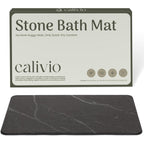 Quick Dry Shower Stone Bath Mat, Super Absorbent & Non-Slip 24 x 16 Inch Diatomaceous Earth Mat, Durable & Easy to Clean Diatomite Bath Mat for Bathroom Floor/Kitchen (Charcoal)