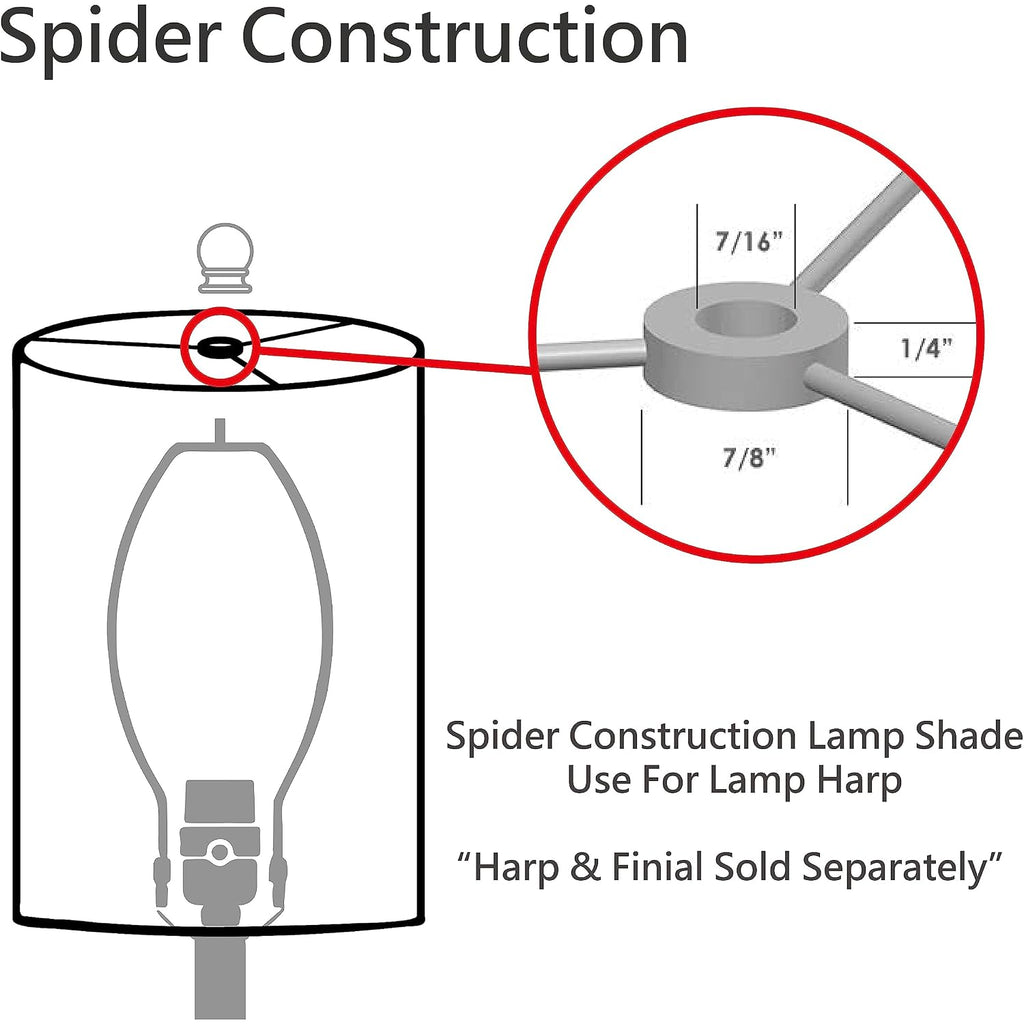 Aspen Creative Transitional Hardback Empire Shaped Spider Construction Lamp Shade, 18" Wide (7" X 18" X 12 1/2"), Off White
