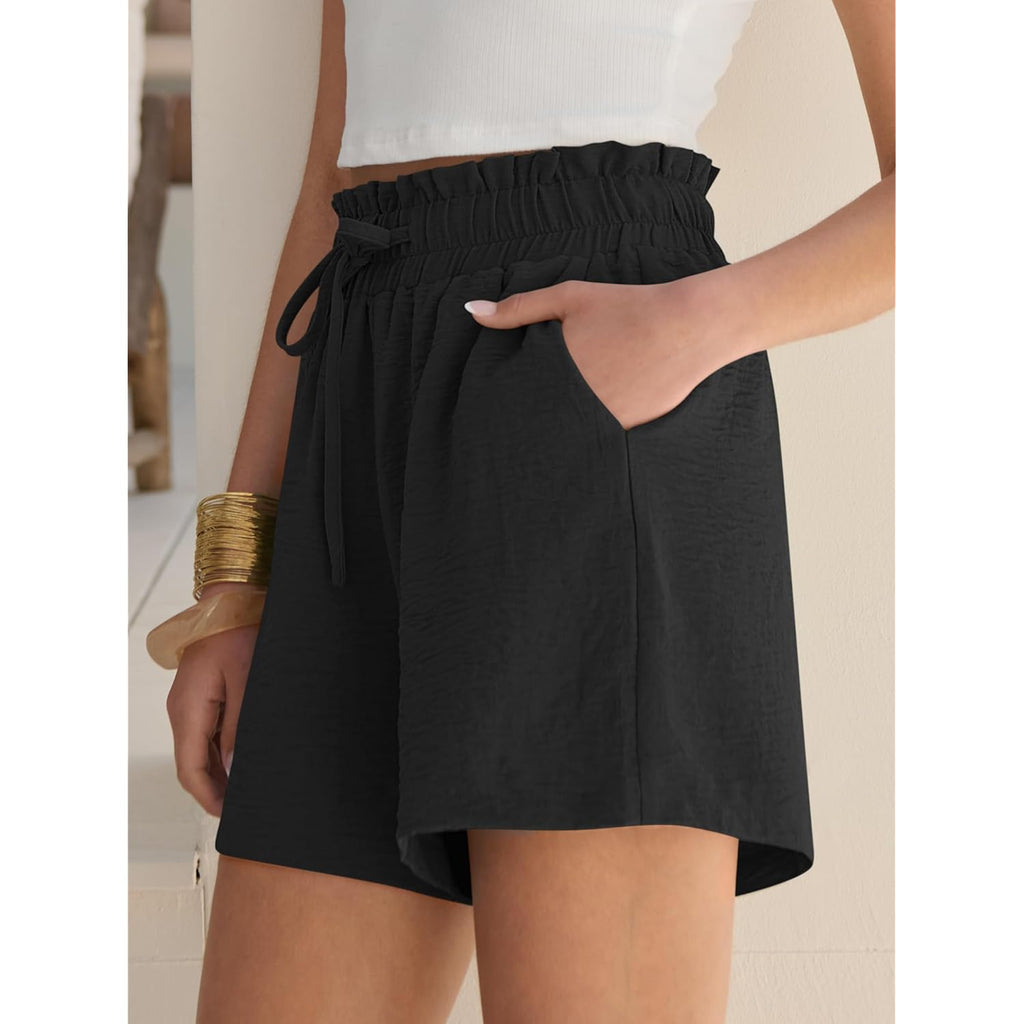 Shorts for Women Summer Casual High Waisted Wide Leg Drawstring Lounge Shorts Comfy 2026 Beach Vacation Clothes