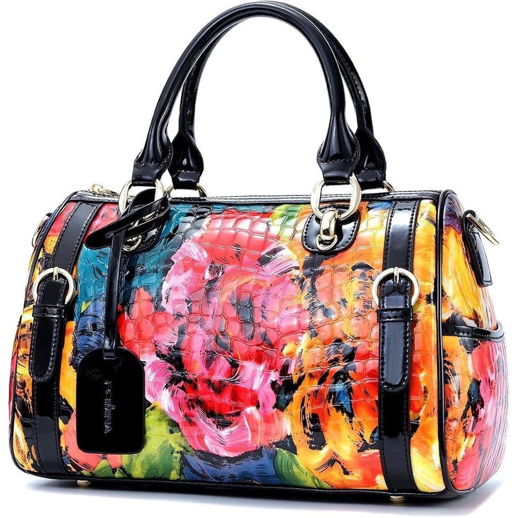 Medium Genuine Leather Shoulder Bags Purses Handbags for Women,Patent Leather Handbags,Leopard Print Crossbody Bags | Genuine Leather, Shoulder Bag, Handbags and Purses, Luxury Tote Bag, Crossbody Bags, Detachable Strap