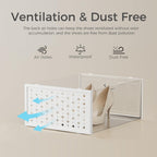 15 Pack X-Large Shoe Storage Boxes Fit Us Size 11, Shoe Organizer For Closet Clear Plastic Stackable Shoe Dispaly Case Holder Bins, Sneaker Storage For Sneakerheads White For Home And Family