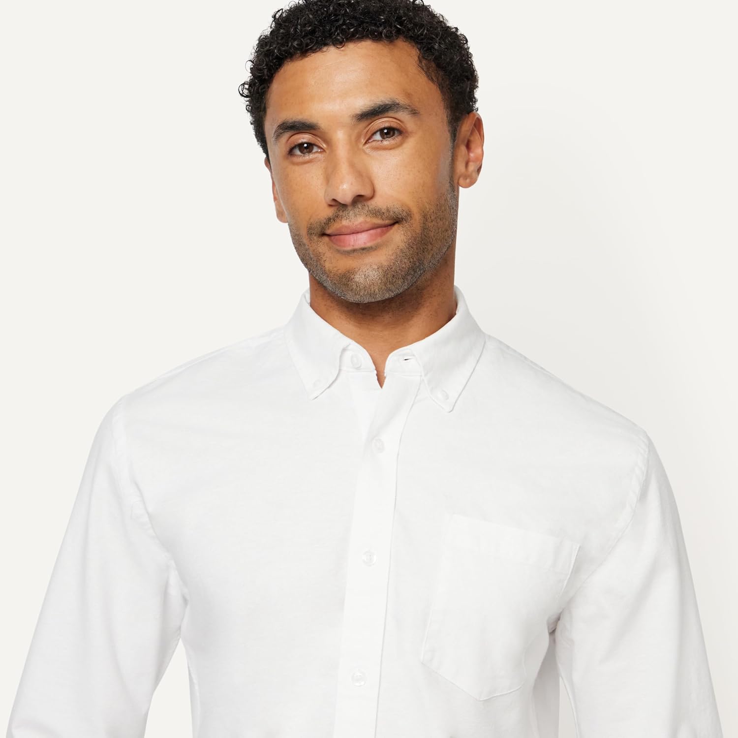 Amazon Essentials Men'S Long Sleeve Oxford Dress Shirt, Regular-Fit, Button-Down Collar, Chest Patch Pocket, 100% Cotton