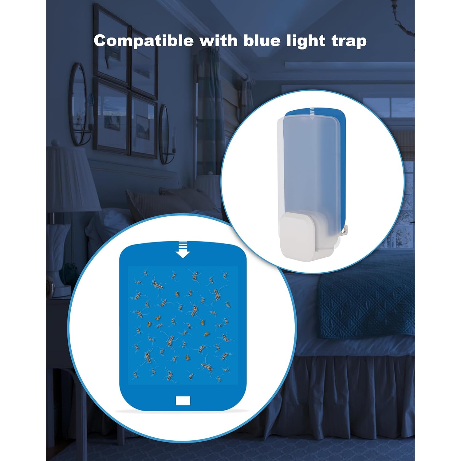 Shootingstar 10 Pcs Refill For Stem Blue Light Trap, Replacement Sticky Pads Compatible With Raid/Wondercide Flying Insect Light Trap Plug In