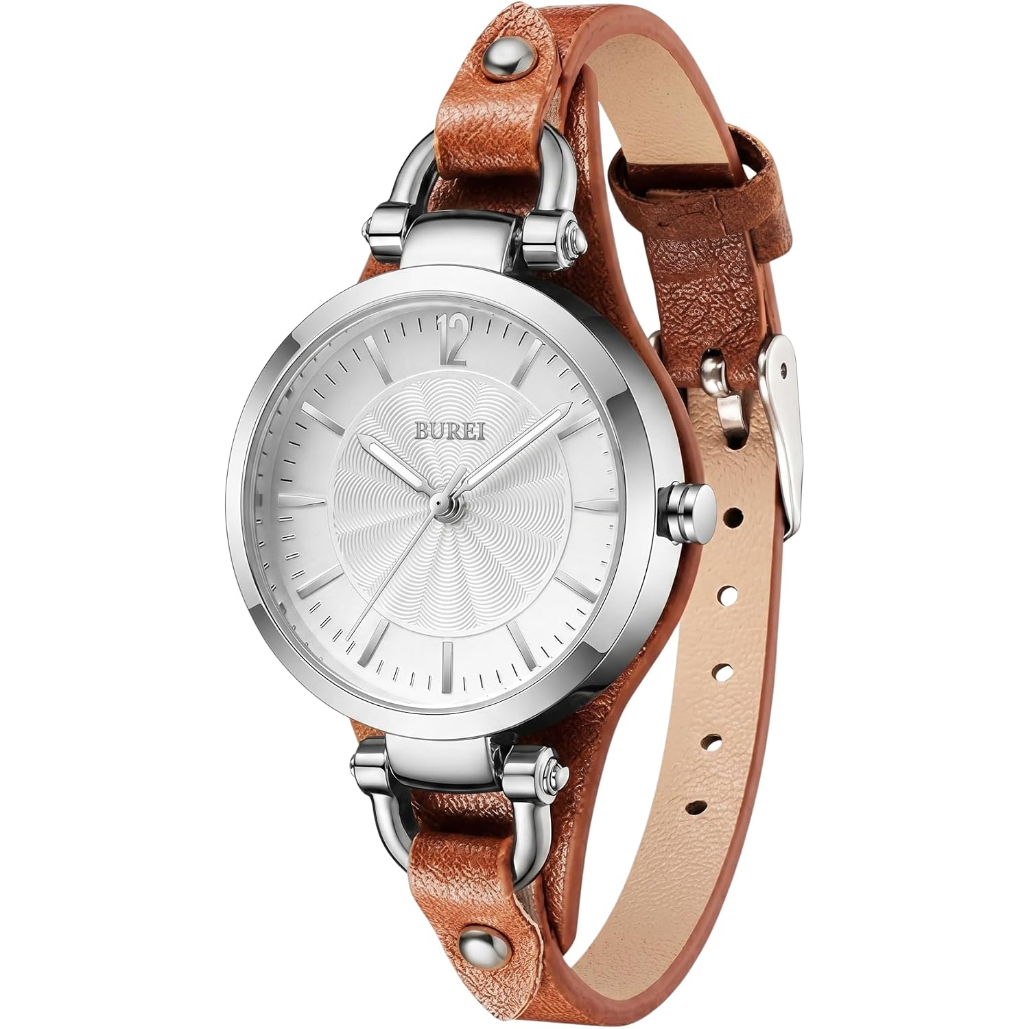 Burei Women Watches Simple Leather Strap Watch Analog Quartz Watches Small Thin Ladies Watch Bracelet Band Wristwatch, Gifts For Women