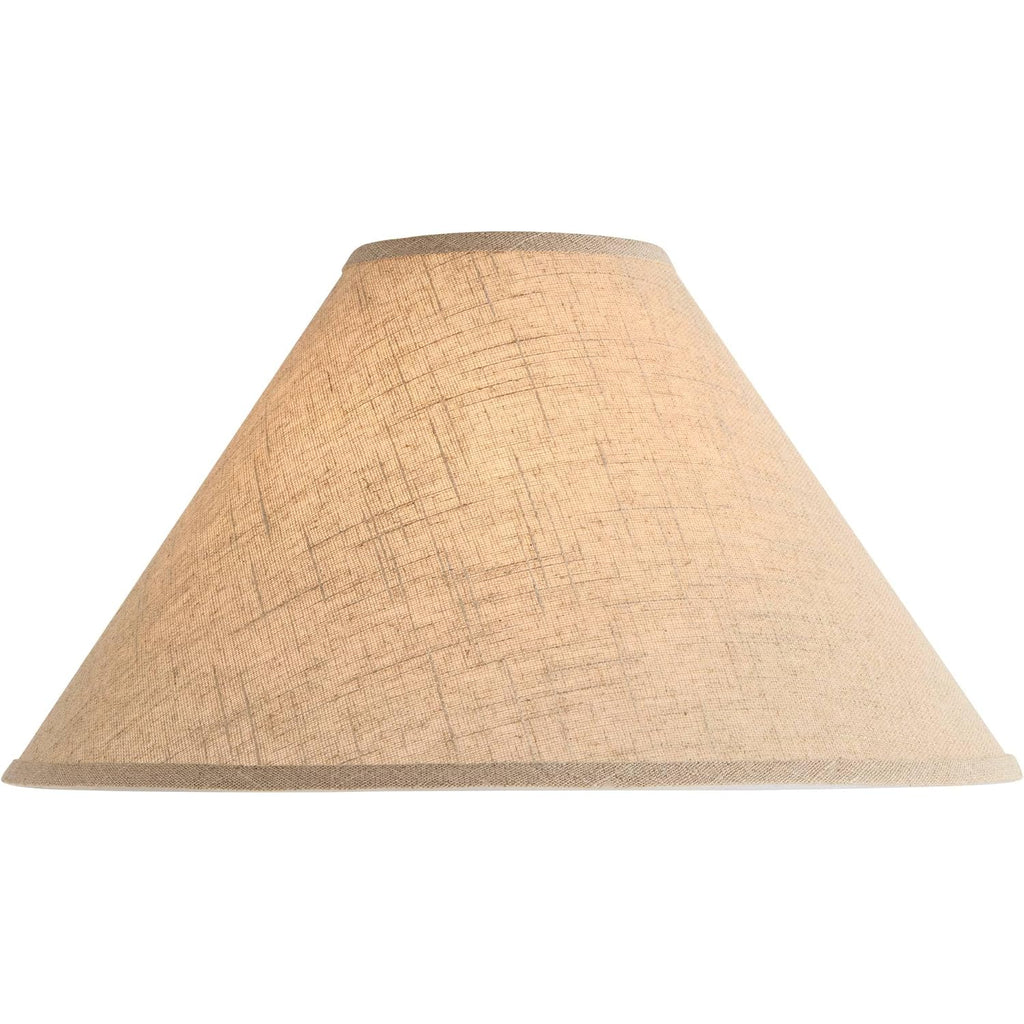 Fine Burlap Large Empire Lamp Shade (Pre-Assembled) 6" Top X 19" Bottom X 10.5" High X 12" Slant (Spider) Replacement With Harp And Finial