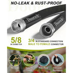 Garden Hose, Lightweight, Ultra Flexible, Durable, Kink-Free Water Hose - Made Of Tpu, Drinking Water Safe Material, Non-Shrinking, Easy To Store, All-Weather, Black (50 Ft)