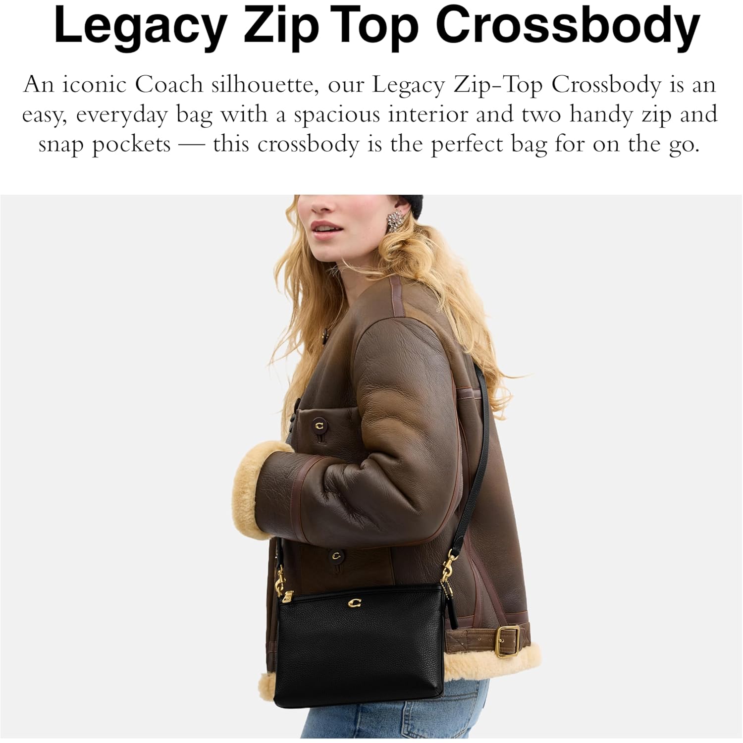 Coach Women's Legacy Zip Top Crossbody Bag