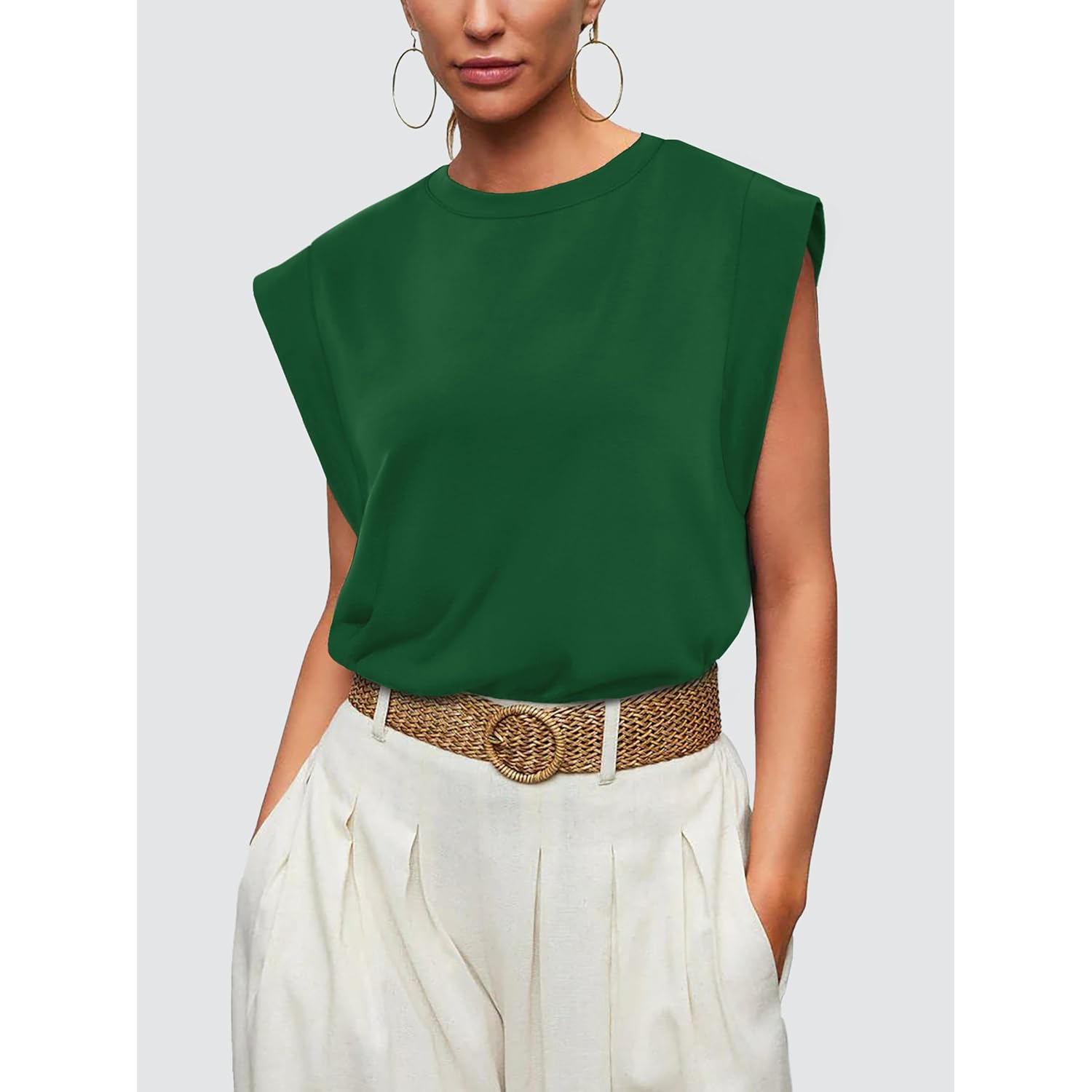 WIHOLL Cap Sleeve Tops for Women Summer Top Basic Tee Shirts Business Casual Tank Loose Fit 2026 Fashion