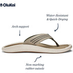 Olukai Ulele Men'S Beach Sandals, Water Resistant Flip Flops, Arch Support & Comfort Fit, Lightweight & Durable, Enhanced Grip & Traction