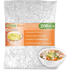 200 Pcs Bowl Covers for Bread Proofing, Plastic Shower Caps for Sourdough Bread, Food Covers Stretch Reusable Elastic, Keep Food Fresh and Dust Away