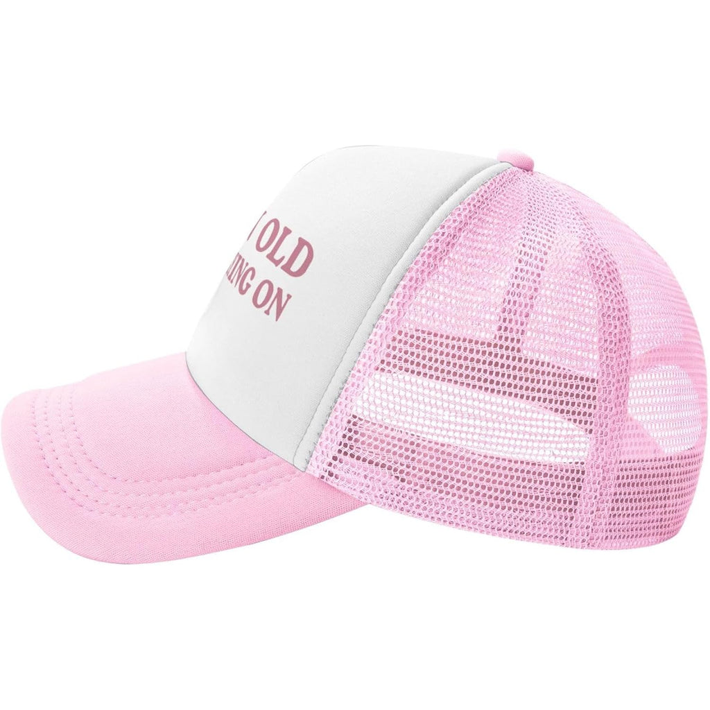 Fresh Out of Fucks Funny Trucker Hats for Women with Dirty Adult Humor - Crazy & Unhinged Inappropriate Designs Pink