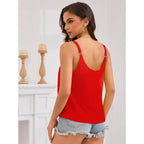 Women'S Tank Tops Spaghetti Strap Sleeveless Flowy Loose Camisole Button Summer Casual Cami Shirts
