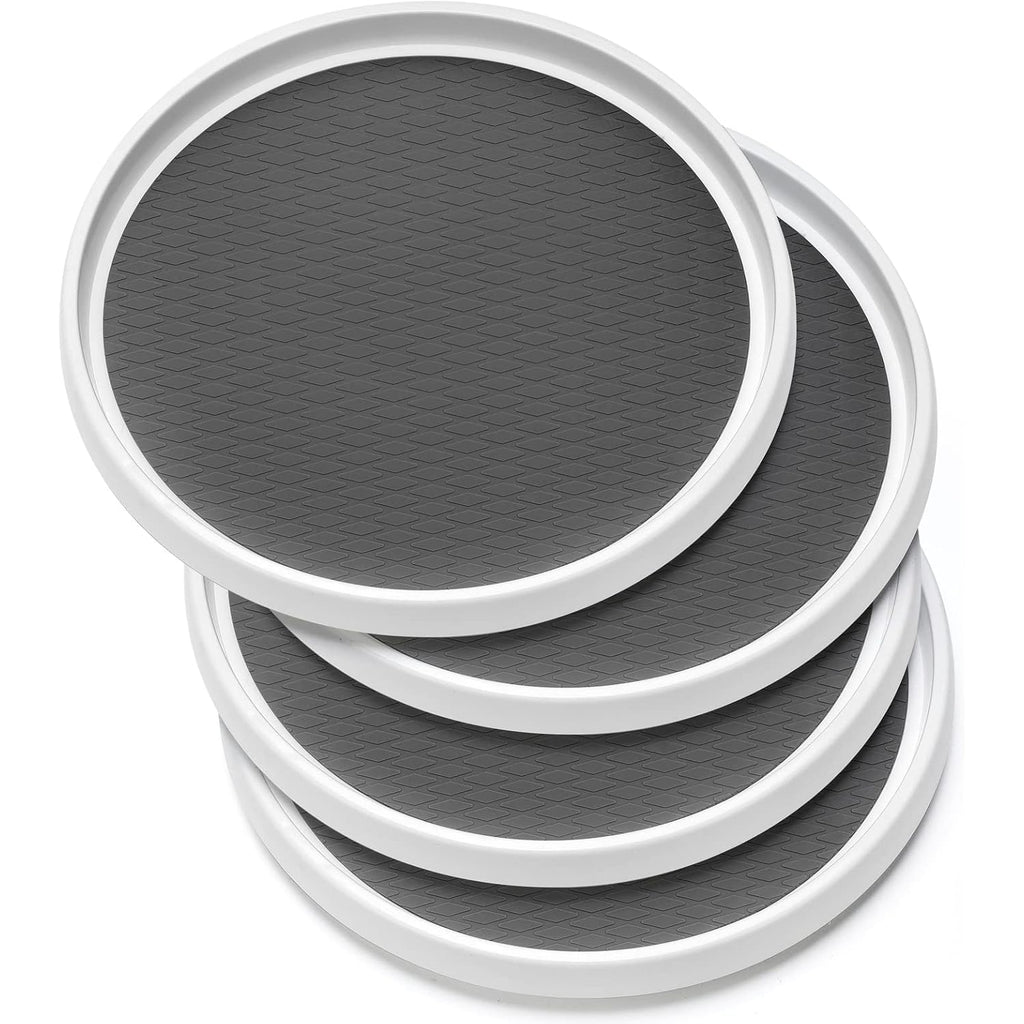 Set Of 4, 10 Inch Non-Skid Lazy Susan Organizers - Turntable Rack For Cabinet, Pantry Organization And Storage, Kitchen, Fridge, Bathroom Makeup Vanity Countertop, Under Sink Organizing, Spice Rack