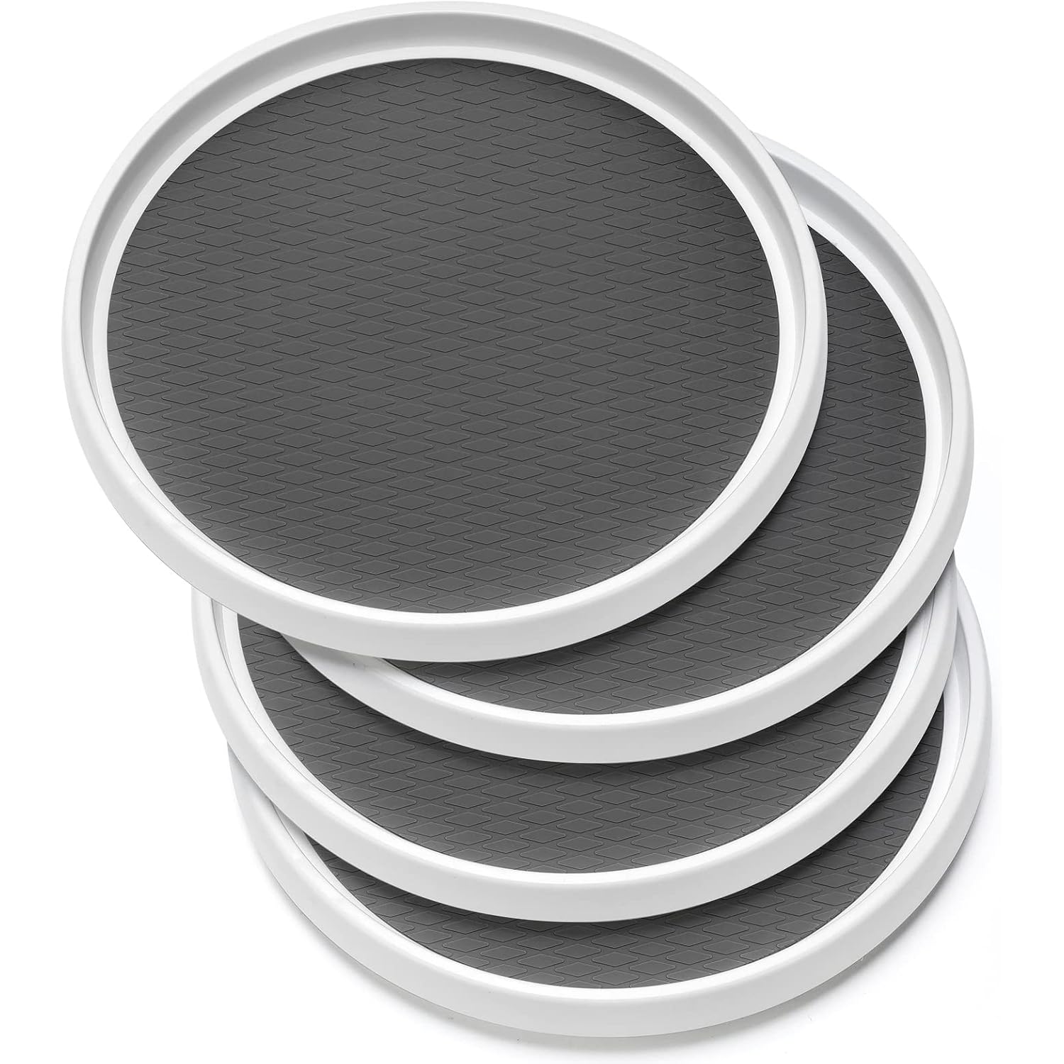 Set Of 4, 10 Inch Non-Skid Lazy Susan Organizers - Turntable Rack For Cabinet, Pantry Organization And Storage, Kitchen, Fridge, Bathroom Makeup Vanity Countertop, Under Sink Organizing, Spice Rack