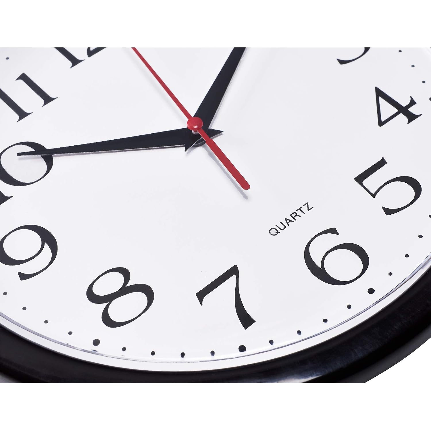 Bernhard Products Black Wall Clock Silent Non Ticking 10 Inch Quality Quartz Battery Operated Round Easy To Read Home/Office/Kitchen/Classroom/School Clock Sweep Movement
