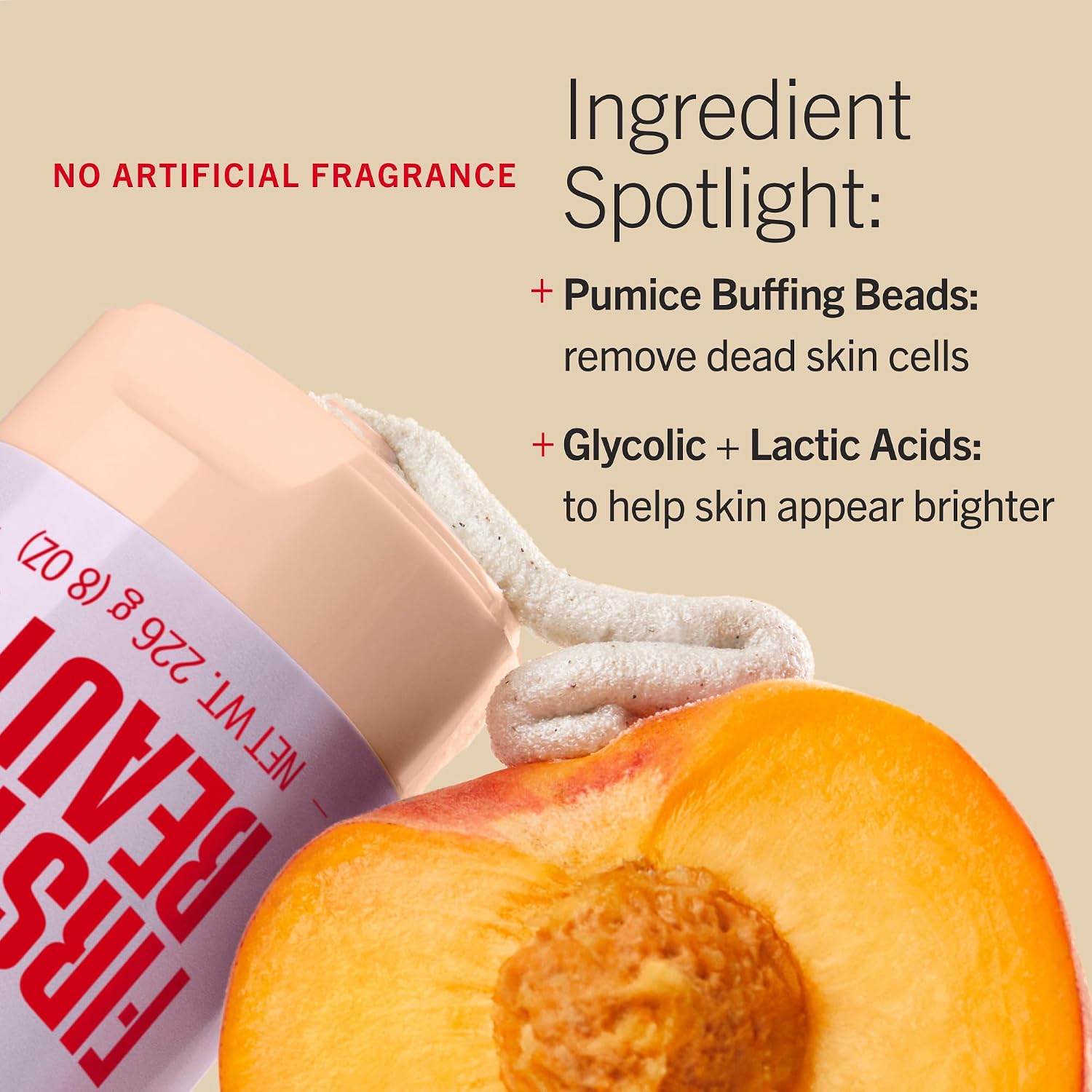 First Aid Beauty - Kp Bump Eraser Body Scrub, Keratosis Pilaris Exfoliator With Glycolic And Lactic Acids, Helps Reduce Chicken Skin Bumps, Safe For Sensitive Skin