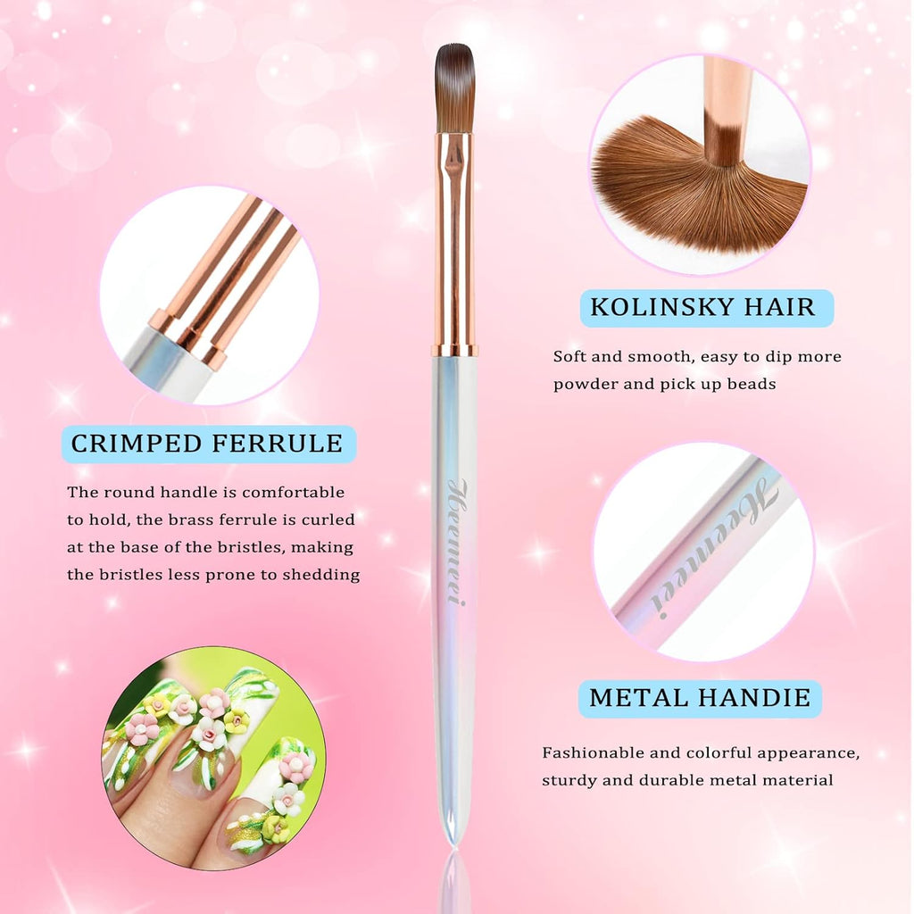 Acrylic Nail Brush Size 12, 100% Pure Kolinsky Nail Art Brush, Sturdy Handle Acrylic Powder Design Tools for Professional Manicure DIY Home Salon (12#)