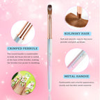 Acrylic Nail Brush Size 12, 100% Pure Kolinsky Nail Art Brush, Sturdy Handle Acrylic Powder Design Tools for Professional Manicure DIY Home Salon (12#)
