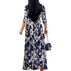 Yajedo Womens Casual Summer Maxi Dress Plus Size Sexy Wrap V Neck 3/4 Sleeve Sundress With Pockets