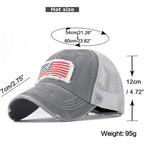 Woman Man Ponytail Baseball Cap - US Flag Breathable Mesh Outdoor Golf Sun Hat for Summer Gray