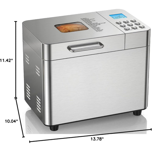 2Lb Bread Maker Machine, Osipoto 17 In 1 Automatic Stainless Steel Bread Machine, Non-Stick, Beginner-Friendly Controls, 15 Hour Timer, Easy To Clean Low Noise, High Success Rate For Homemade Bread