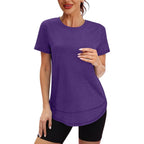 Xieerduo Womens Workout Tops Short Sleeve Shirts Sun Protection Upf 50+ Quick Dry Outfits For Hiking Running S-3Xl