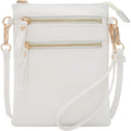 Solene Small Crossbody Bag for Women, Multi Zip Pockets with Detachable Wristlet, Lightweight Travel Purse, Cell Phone Pouch