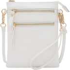 Solene Small Crossbody Bag for Women, Multi Zip Pockets with Detachable Wristlet, Lightweight Travel Purse, Cell Phone Pouch