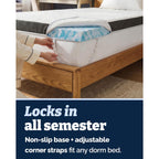 Memory Foam Mattress Topper & Cooling Cover - Dorm Room Essentials - 3 Inch