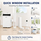 14,000 Btu Portable Air Conditioners, Cools Large Room Up To 700 Sq.Ft, 3-In-1 Ac Unit With Dehumidifier & Fan, Remote Control, Quiet Sleep Mode, Energy Efficient For Home Office Garage