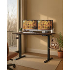 Electric Standing Desk 48" X 24", Height Adjustable 28"-46", Sit Stand Desk With Memory Presets, Smooth & Quiet Motor, Reinforced Frame, Easy Assembly, Ergonomic Home Office Desk