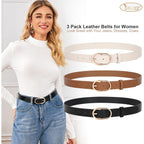 JASGOOD Women’s Leather Belts for Jeans Pants Fashion Ladies Belt with Gold Buckle