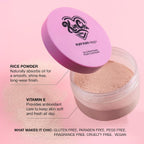 Kimchichic Beauty Puff Puff Pass Set And Bake Setting Powder For Makeup, Extra Fluffy Loose Face Powder Poof, Soft Natural Face Makeup For Uneven Skin Tone, 09 Pink