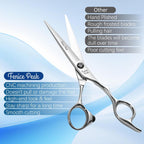 Cnc Professional Hair Cutting Scissors 6.0 Inch Sharp Convex Blade Barber Shears Made Of Vg10 Japanese Stainless Steel With Adjustment Screw For Salon Hairdressing And Home User