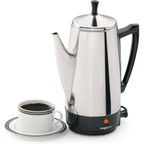 Presto 02811 Stainless Steel Electric Coffee Percolator - 12-Cups, Easy-Pour Spout, Stay-Cool Handle, Make 2-12 Cups