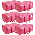 Vtsvts 6 Pack Extra Heavy Duty Large Moving Bags With Comfortable Handle & Strong Zipper,Storage Totes For Space Saving Moving Storage College Supplies Alternative To Moving Box,Pink