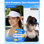 Sport Sun Visor Hat for Women Men - Lightweight Stretchy Polyester Spandex Quick Dry Sweatband Wrinkle Resistant