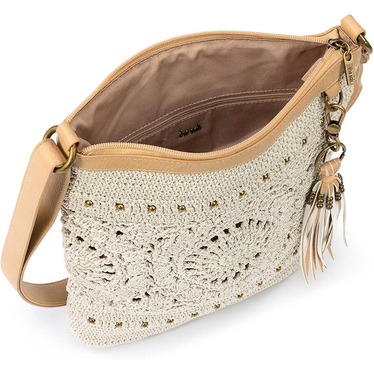 The Sak Lucia Crossbody Bag In Crochet, Convertible Purse With Adjustable Shoulder Strap
